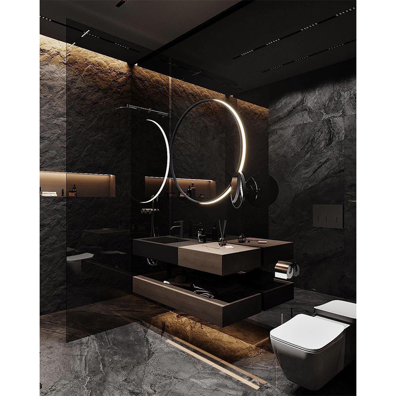 Modern Wall Mounted Matte Black Slate Bathroom Cabinet Vanity Set Single Sink Floating Vanity With Mirror