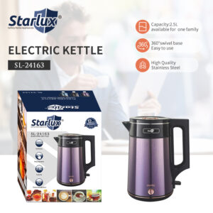 2.5L electric kettle cross-border household European double-wall stainless steel kettle electric kettle fast heating cross-border hot sale