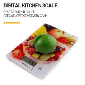 Source manufacturer cross-border tempered glass kitchen scale food baking household scale supports pattern color customization