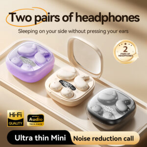 Private model 2-in-1 pair of headphones, wireless Bluetooth headphones, invisible sleep noise canceling mini, ultra-small and ultra-long battery life, new model