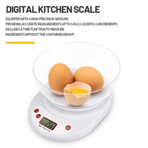Cross-border explosive 5kg 1g memory precision kitchen scale supermarket dual-purpose g lb oz switching non-slip detachable bowl