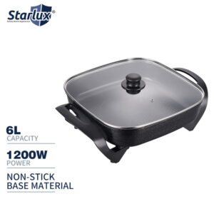 Cross-border multi-functional electric hot pot cooking shabu-shabu integrated pot electric cooking pot household electric wok square pot foreign trade European regulations