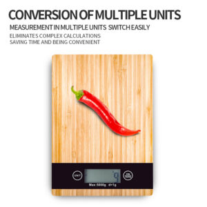 Cross-border Wholesale Commercial Cooking Food Kitchen Scale Bamboo Panel Portable Multifunctional High Precision Electronic Scale