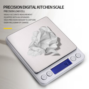 Cross border direct sales kitchen household food weighing LCD display portable stainless steel multifunctional precision electronic scale