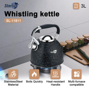 Stainless steel whistle kettle, gas induction cooker, can be thickened with kettle, double bottom water to open the sound of boiling kettle