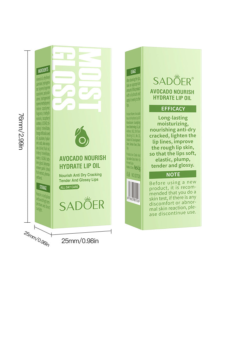 Cross-border Fruit Lip Oil4.5g Avocado Nourishing and Hydrating Autumn and Winter Moisturizing Lip Balm Export Manufacturer Wholesale - 图片 19