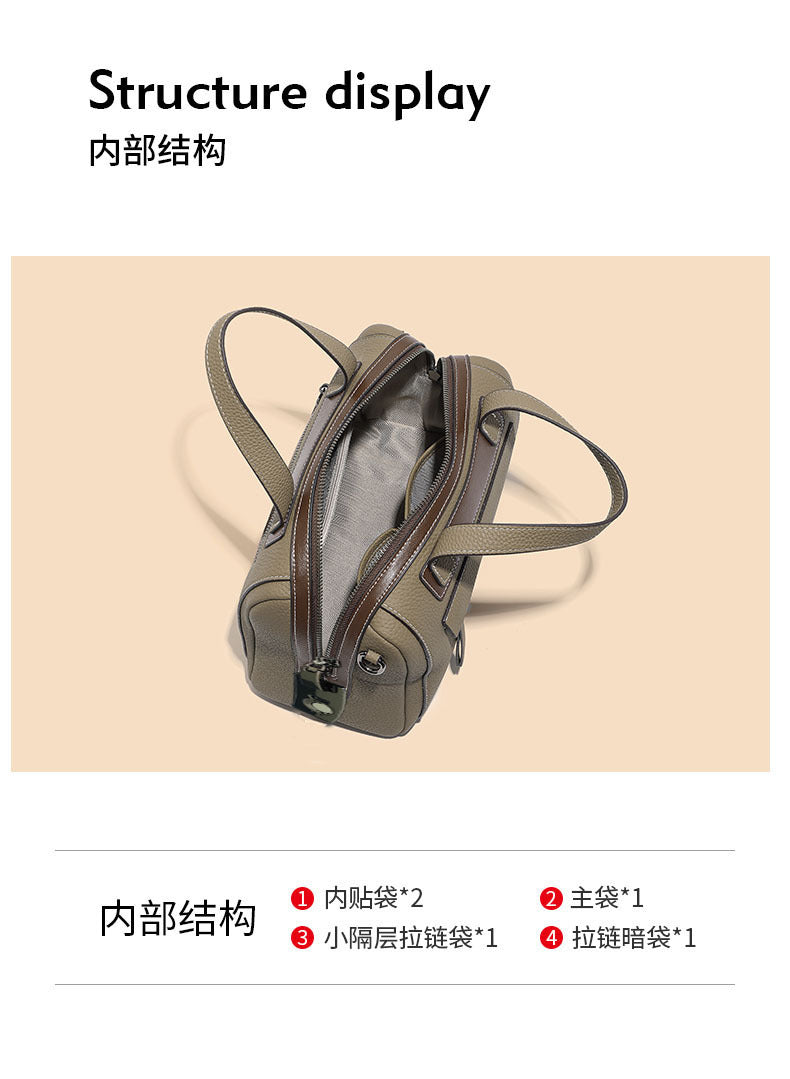 Boston Crossbody Pillow Bag Privacy Protection Fingerprint Unlock Genuine Leather Handbag Commuter Women's Bag Crossbody Bag - 图片 26