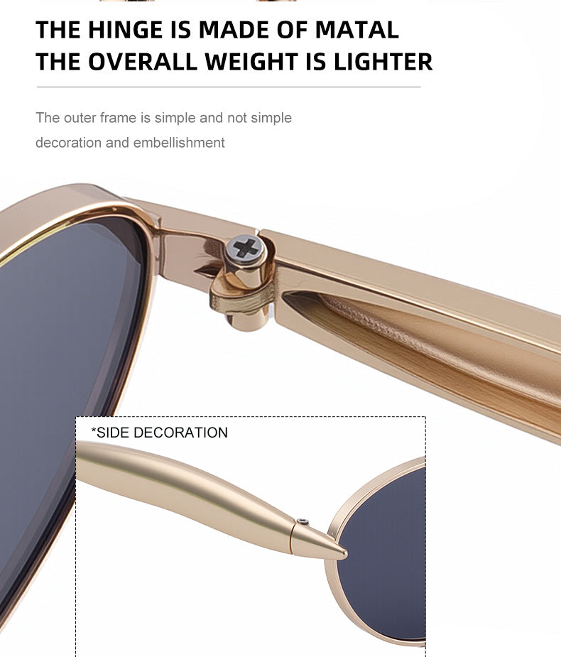 Oval Sunglasses for Women2025New European and American Style Personality Sunglasses with High-end Feel, Sun Protection, Trendy Fashion Glasses - 图片 22