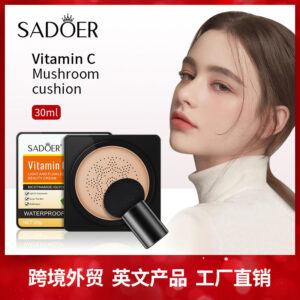 Makeup SADOER Vitamin C Mushroom Cushion Moisturizing Lightweight Breathable BB Wholesale Cross-Border Foreign Trade Frost