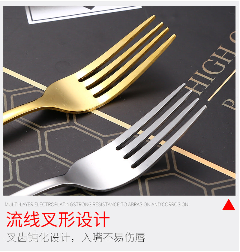 1010Stainless Steel Tableware Hotel Restaurant Knife Fork Spoon Set Western Steak Knife Fork24Set - 图片 18