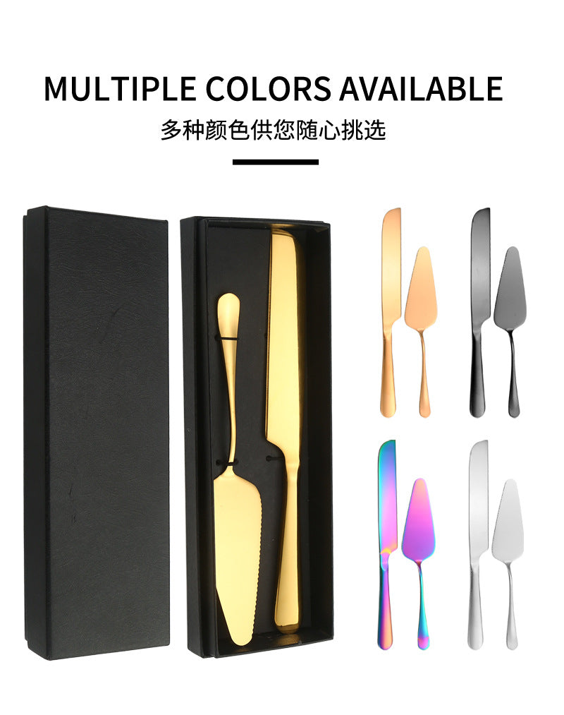Stainless Steel Cake Knife and Spatula Set for Home Use gold Bread Knife and Spatula Restaurant Pizza Dessert Spatula Baking Utensils - 图片 14