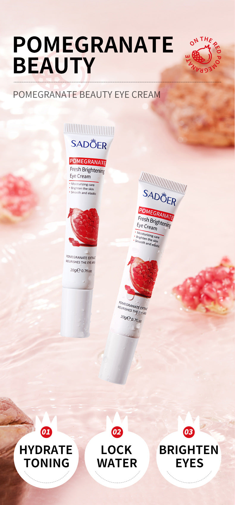 Red Pomegranate Skincare Set SADOER Hydrating Moisturizing Cleansing Nourishing Wholesale - 图片 40