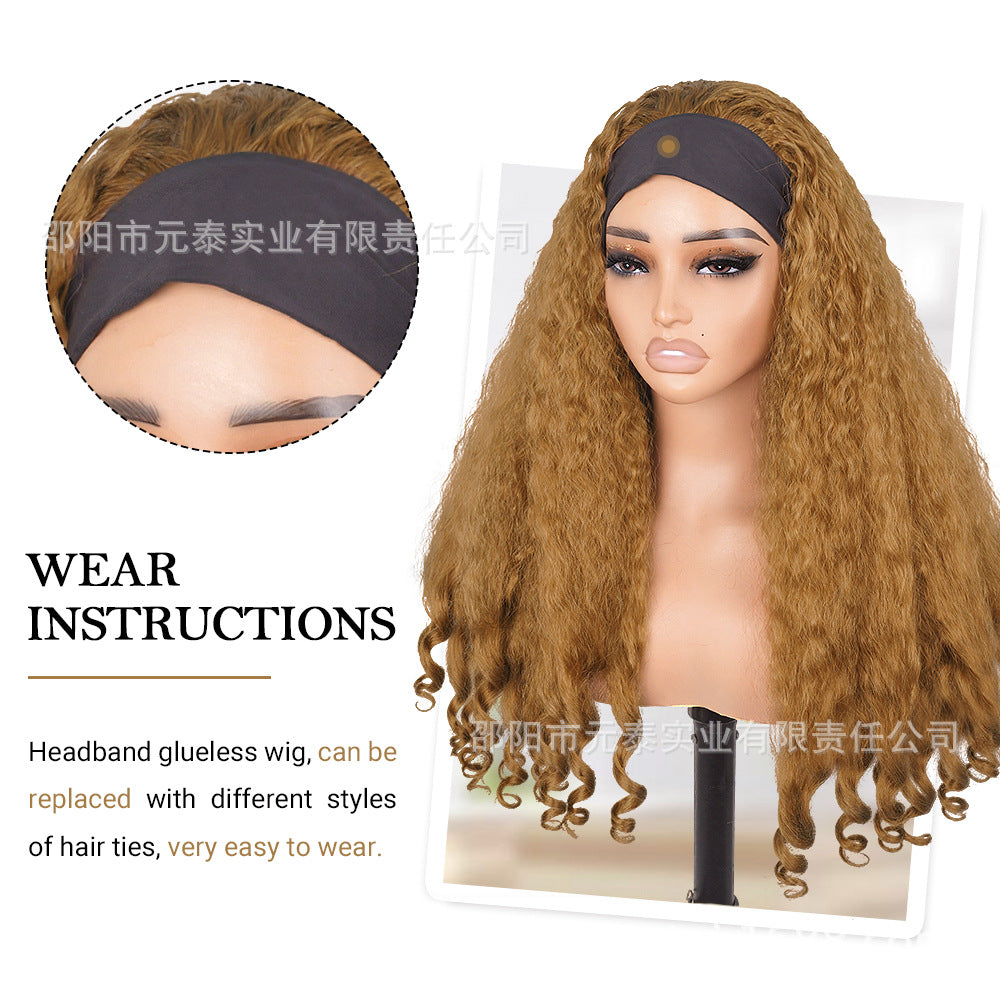 Africa Afro YAKI curly Ribbon Hair Band Curly Hair Chemical Fiber Wig headband wigs - 图片 22