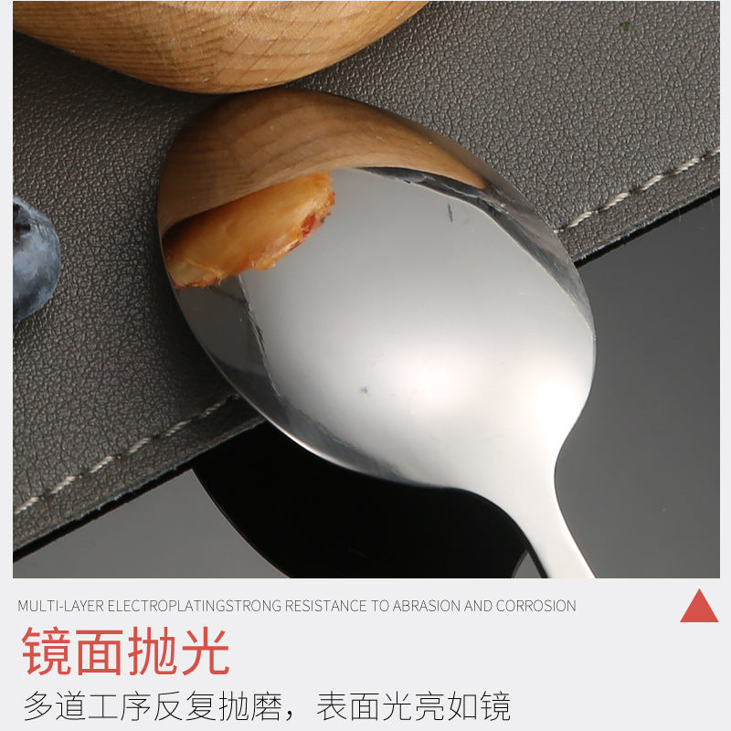 410Stainless Steel Cutlery Restaurant Creative Hepburn Style Ceramic Handle Knife Fork Spoon Tea Spoon Set Western Steak Knife Fork - 图片 5