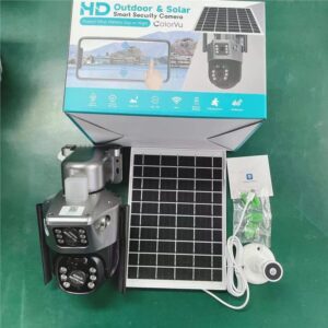 Gunball4g Solar camera HD night vision panoramic home use remote dual lens outdoor surveillance