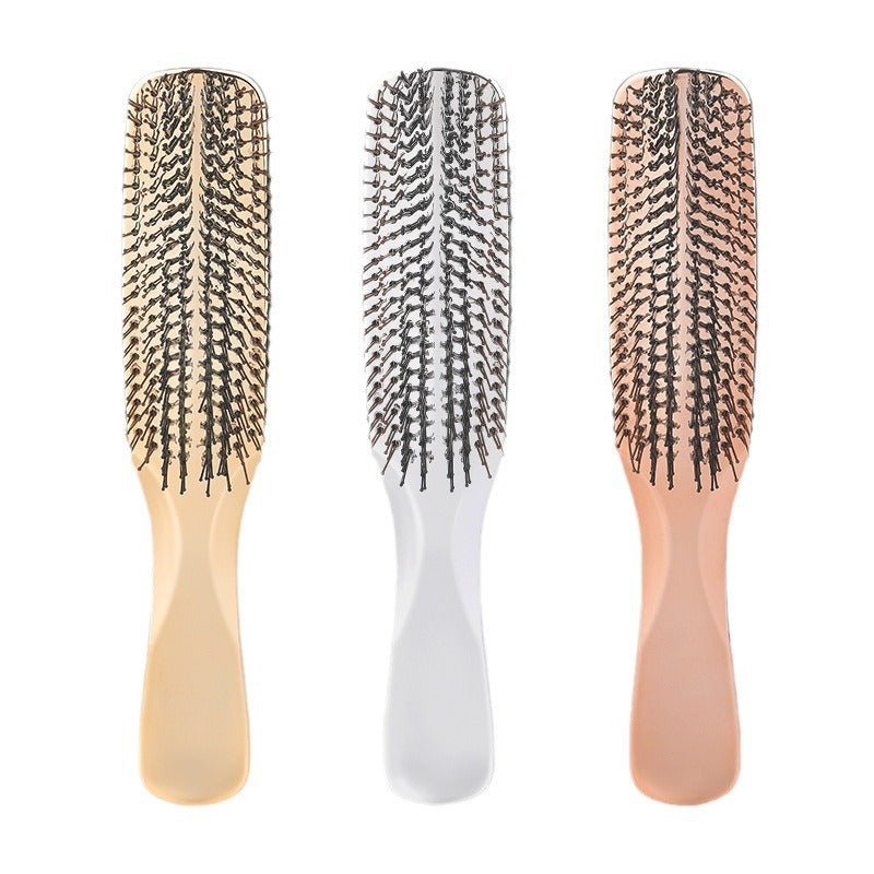 Electroplated Fine Needle Comb Head Meridian Massage Comb Scalp Cleaning Care Comb Dry and Wet Dual-use Portable Hairdressing Comb - 图片 5