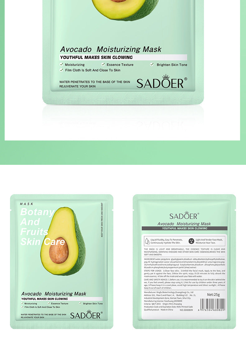 Fruit Mask SADOER Avocado Rose Hydrating Moisturizing Tablets Cross-border Foreign Trade Skincare Wholesale - 图片 35