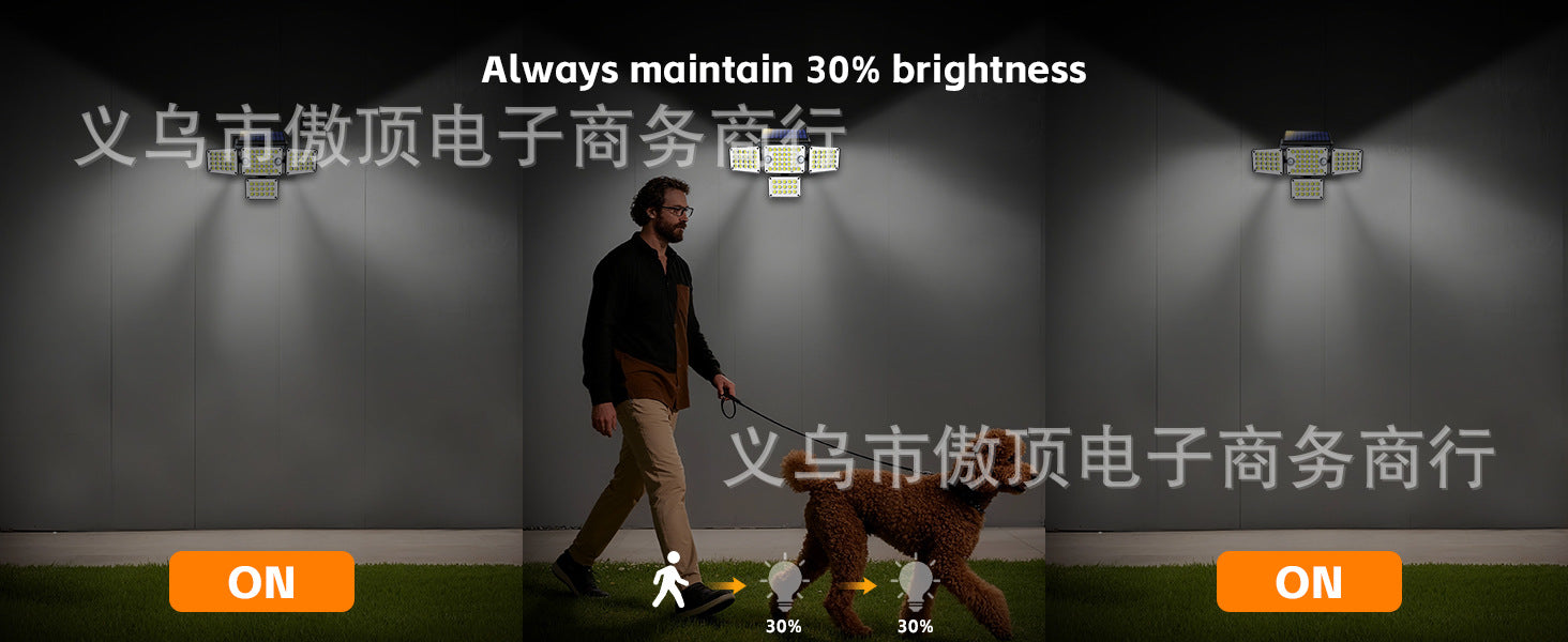 Solar Wall Light Four-Head Upgraded Dual-Sensor Rotating Outdoor Street Light Human-Sensor Garden Light - 图片 12