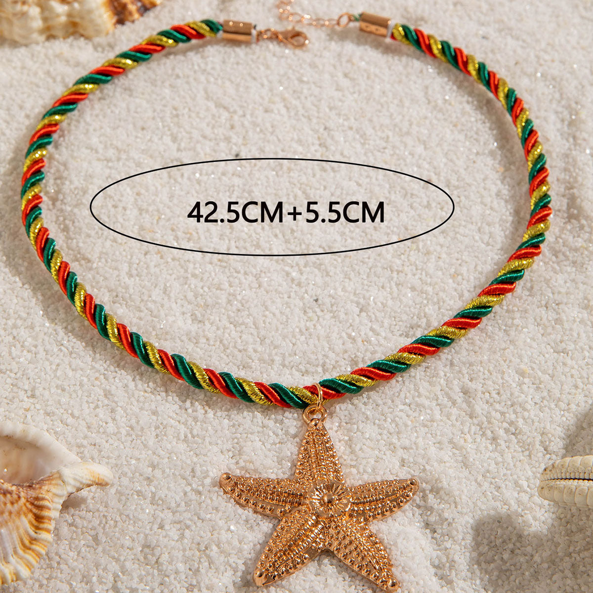 European and American Metal Ocean Style Starfish Pendant Necklace Jewelry Personality Exaggerated Star Beach Vacation Necklace for Women - 图片 31