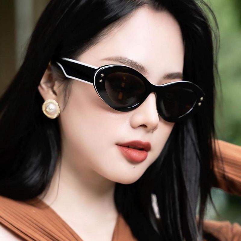 New Wide Mirror Leg Cat Eye Sunglasses for Women, European and American Fashion, High-End Feel Sunglasses sunglasses - 图片 14