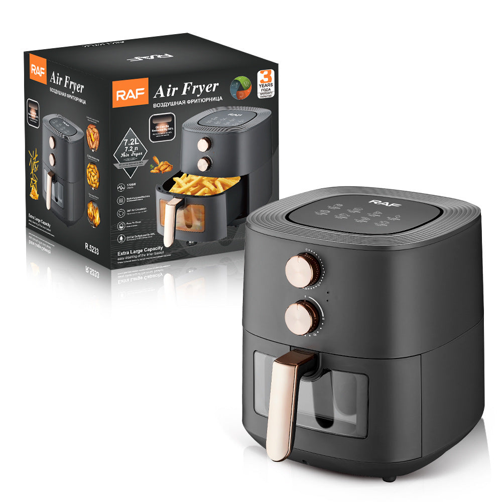 RAF European style air fryer for home use with large capacity Multifunctional Smart French Fries Visual Air Fryer 7.2L - 图片 6