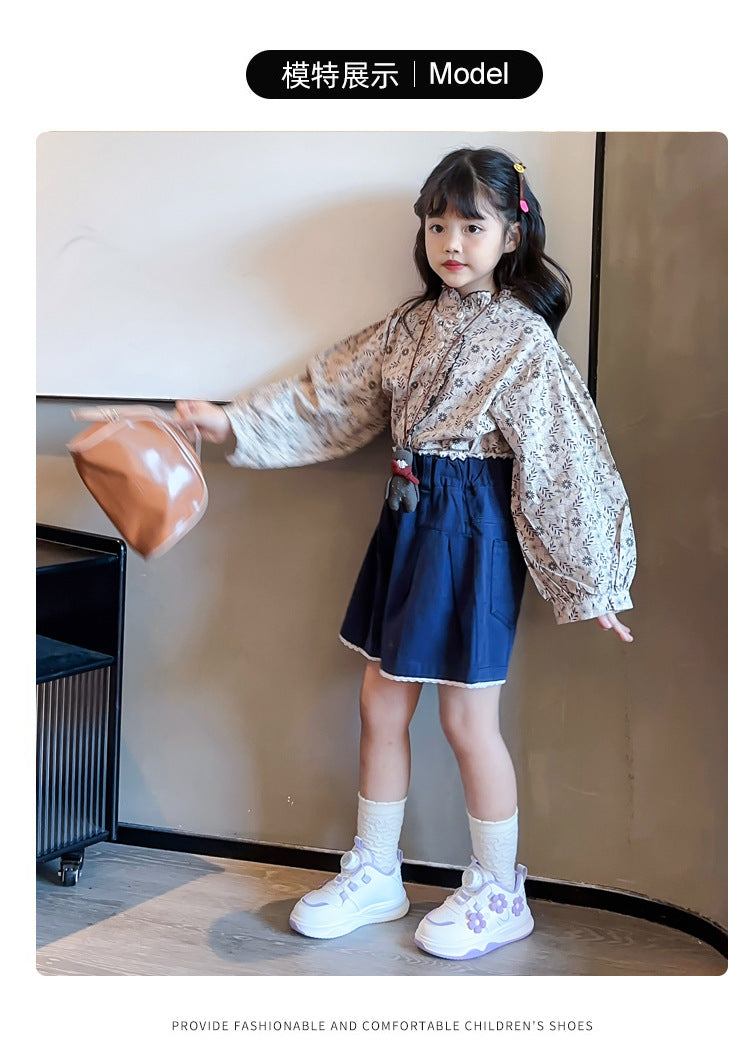 Children's Sports Shoes Spring and Autumn2025New Student Knob Girls' White Sneakers Versatile Casual Girls' Running Shoes - 图片 8