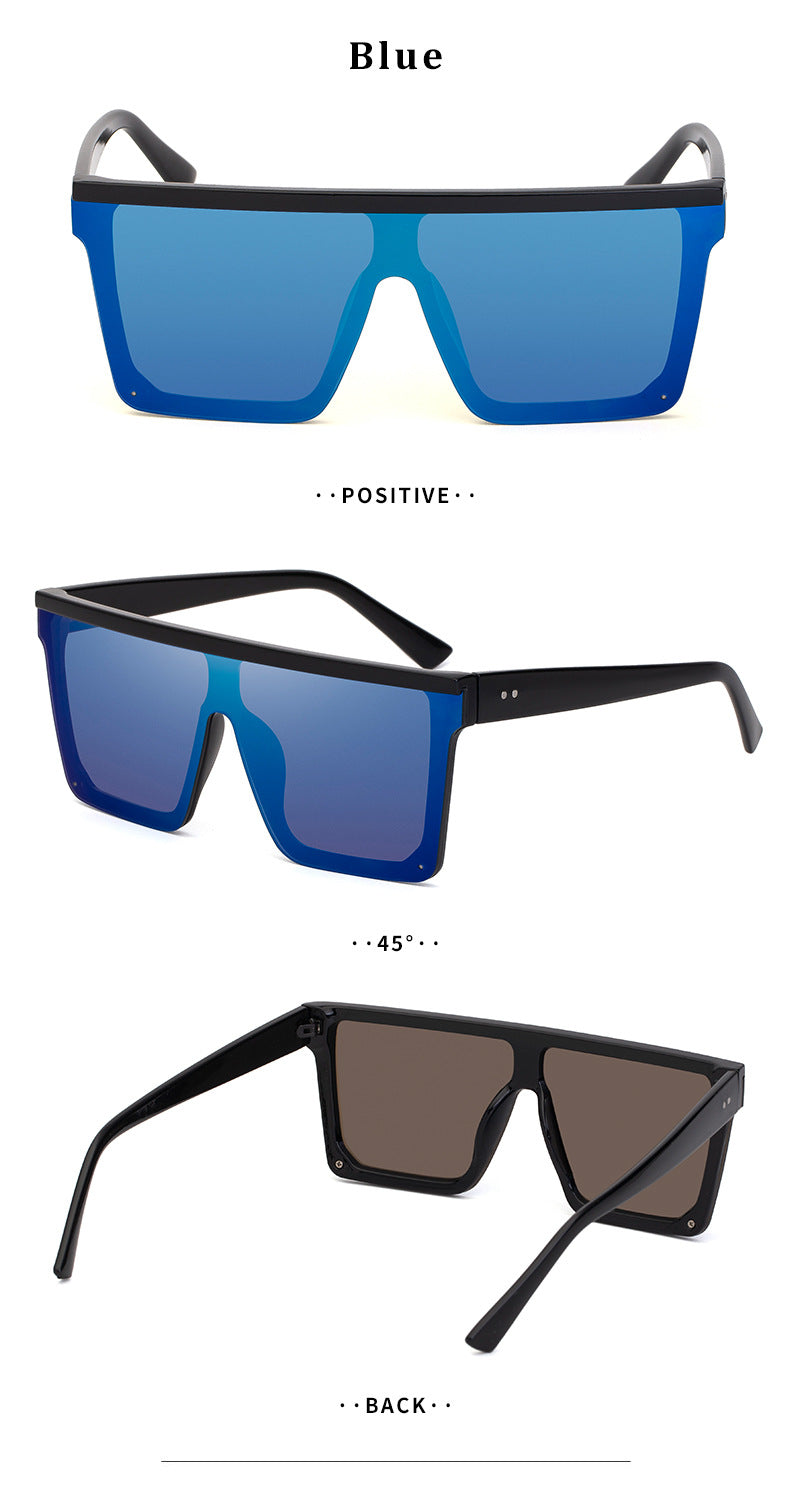 One-piece Lens Sunglasses for Men, High-end Fashion Sunglasses for Women, European and American Style Large Frame Square Glasses sunglasses - 图片 18