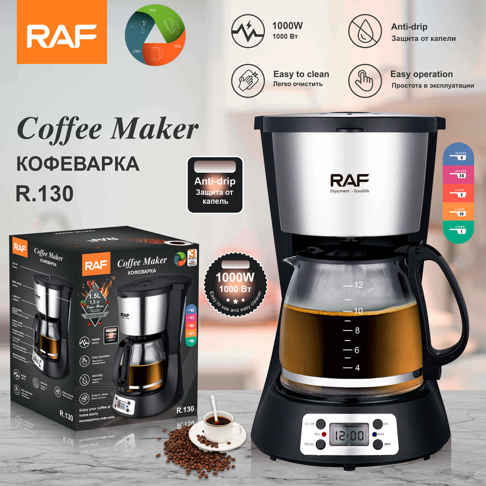RAF Drip Coffee Maker Household Automatic Integrated Small Coffee Machine EU Plug Office Bedroom Moka Pot - 图片 10