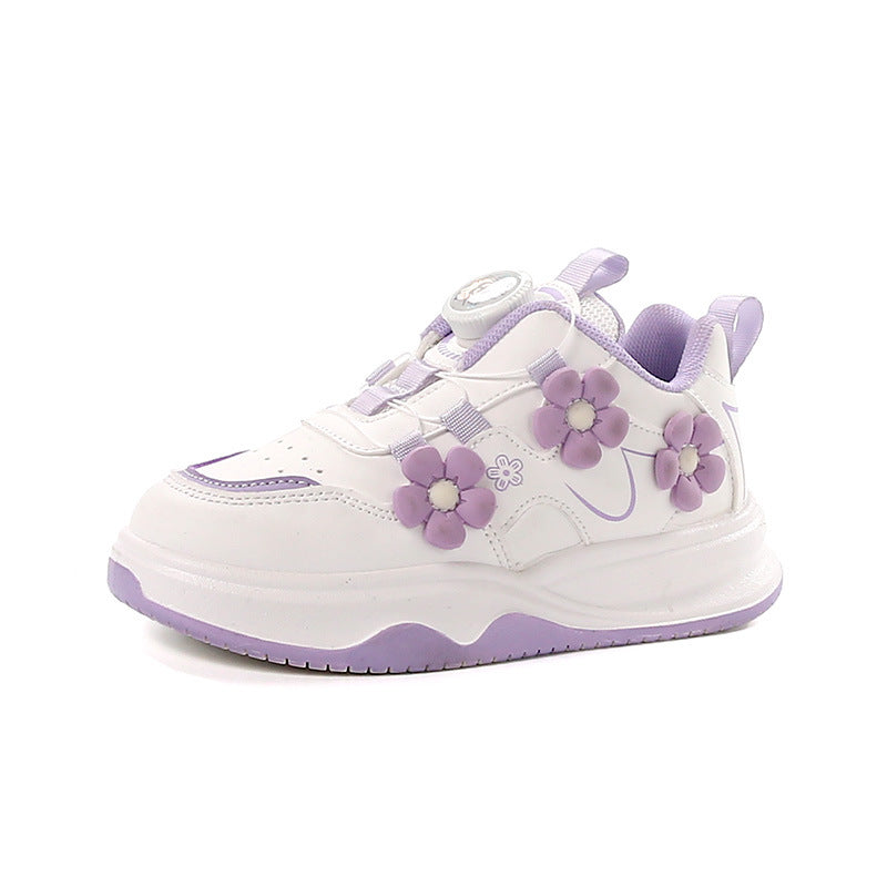 Children's Sports Shoes Spring and Autumn2025New Student Knob Girls' White Sneakers Versatile Casual Girls' Running Shoes - 图片 7