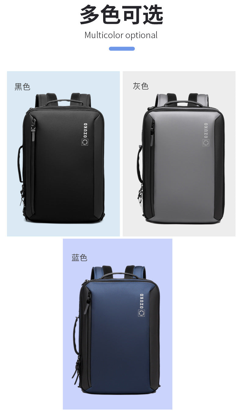 OZUKO Business Backpack Double Shoulder Laptop Bag for Men Lightweight Handheld College Student Commuting Waterproof Notebook Backpack - 图片 17
