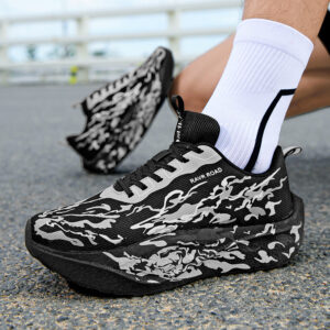 Autumn New Fashion Casual Double Mesh Thickened Sports Shoes with Real Carbon Plate High Elasticity Cushioning Marathon Lightweight Running Shoes