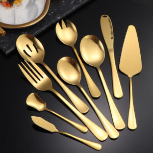 1010Stainless Steel Public Tableware Salad Dessert Spoon Fork Hotel Restaurant Self-service Spoon Fork Set