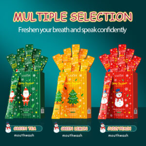 Christmas Probiotic Mouthwash SADOER Green Lemon Mint Oral Cleanser  Wholesale