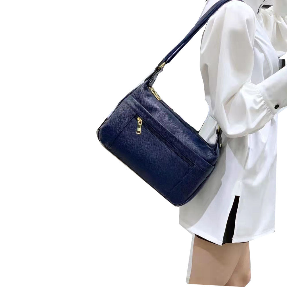 Guangzhou Shiling Genuine Leather Women's Bag for Middle-aged and Elderly Mothers, Multi-pocket Large Capacity Single Shoulder Crossbody Bag Trend - 图片 31