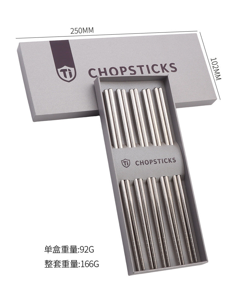 Pure Titanium Crystal Chopsticks for Home and Outdoor Use, Light Luxury Colorful Ice Flower Chopsticks23cm Half Square Chopsticks Restaurant Antibacterial Titanium Chopsticks - 图片 19