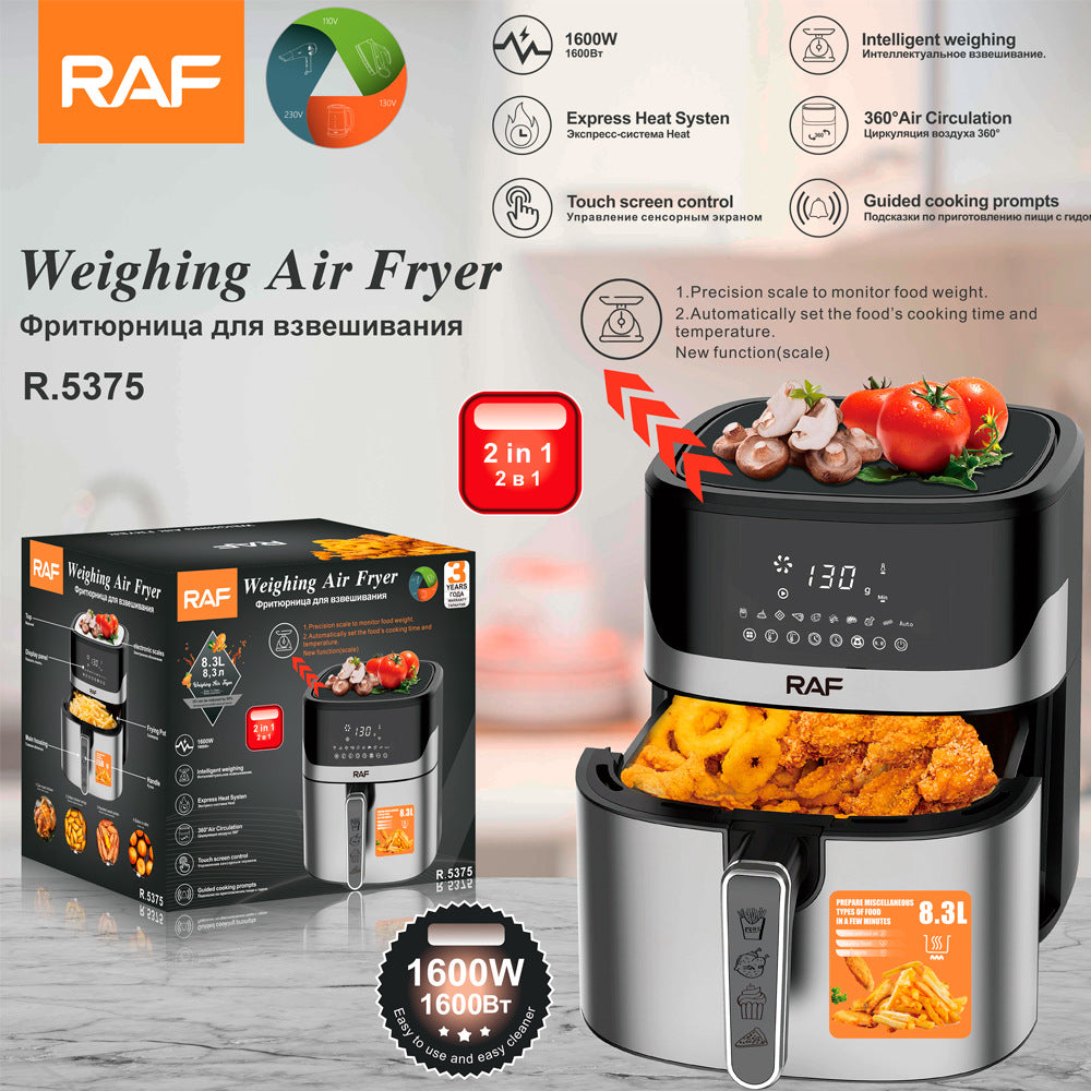 RAF European Standard Large Capacity Air Fryer8.3L Multifunctional Weighing Electric Deep Fryer with Visual Smart Touch Screen - 图片 10