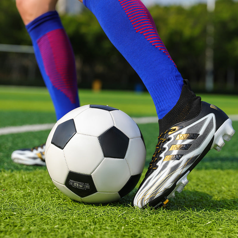 New high-top soccer shoes for men and women AG Spike TF Broken Nail Youth Student Grassland Competition Training Shoes - 图片 3