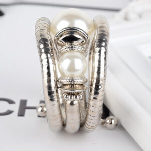 European and American Three-Circle Surround Pearl Bracelet Fashionable High-End Glossy Surface Gift for Women on Holidays Multi-Layer Bracelet