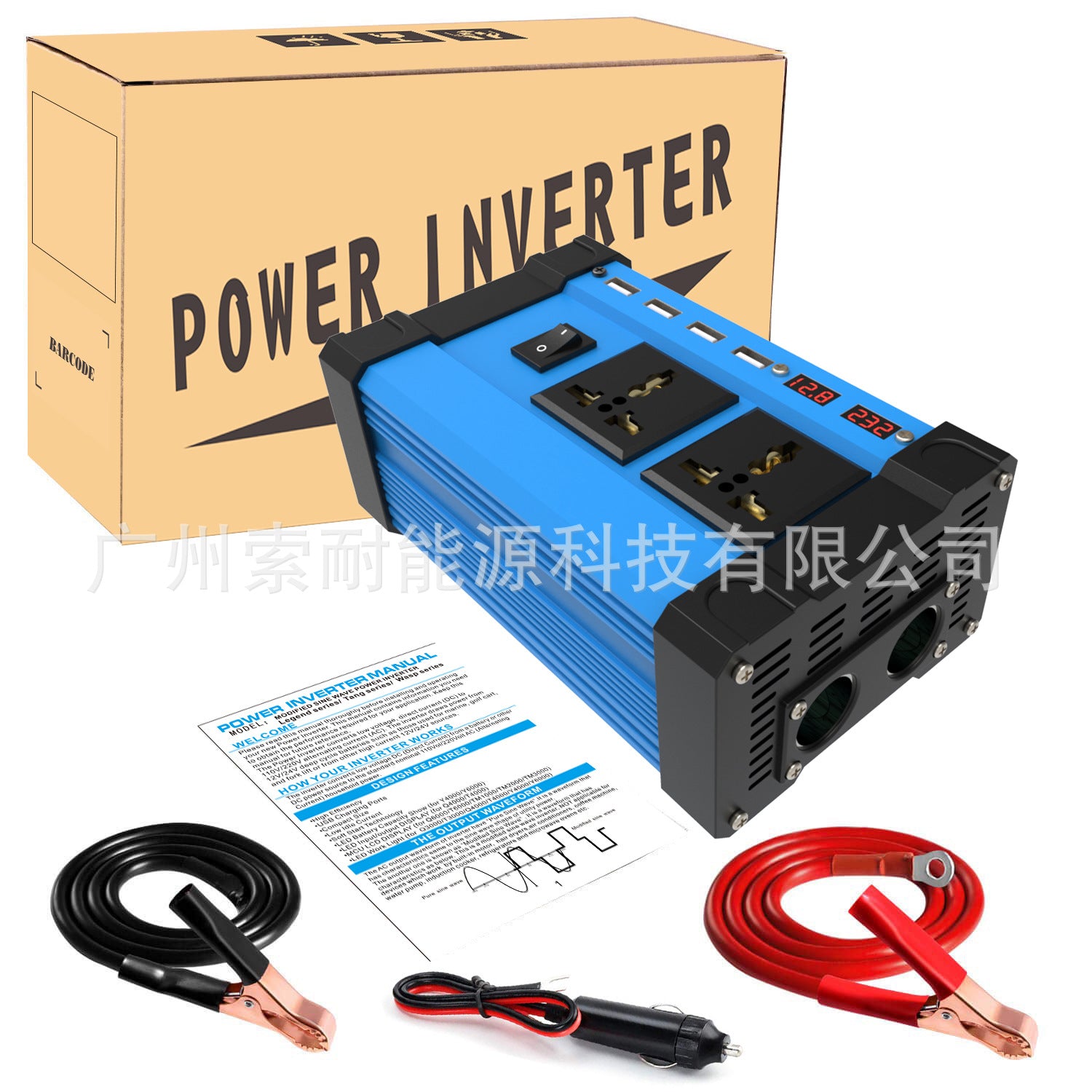 Motorcycle and Car Accessories300W/500W Car Converter Inverter12V Turn110V/220V Car Inverter Power Supply - 图片 6