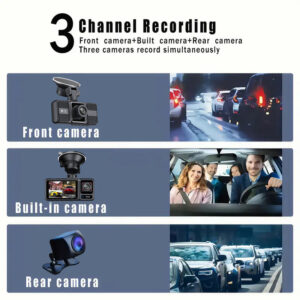 Dash Cam HD21/3-inch Lens WiFi Wide-angle Night Vision Vehicle Recorder4K Three recordings before and after