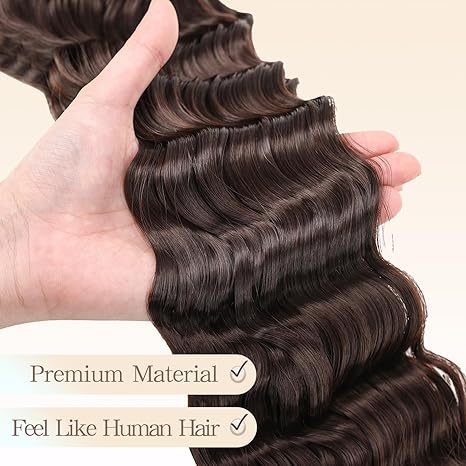 European and American Style Synthetic Hair Domestic Wig Crochet Hair Extensions Curly Hair Piece Deep Wave Bulk hair 30in120g - 图片 22