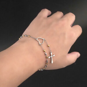 New Adjustable Personality Temperament Titanium Steel Jewelry Stainless Steel Niche Design Virgin Mary Cross Bracelet