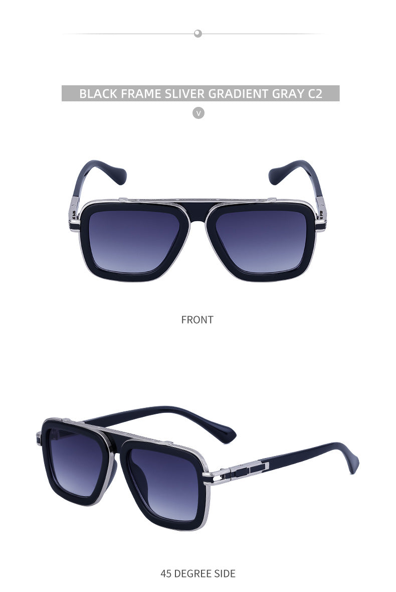 European and American Retro Square Frame Sunglasses for Men, Trendy European and American Punk Style, Internet Celebrity Same Style Sunglasses for Women ins Wind shades - 图片 30