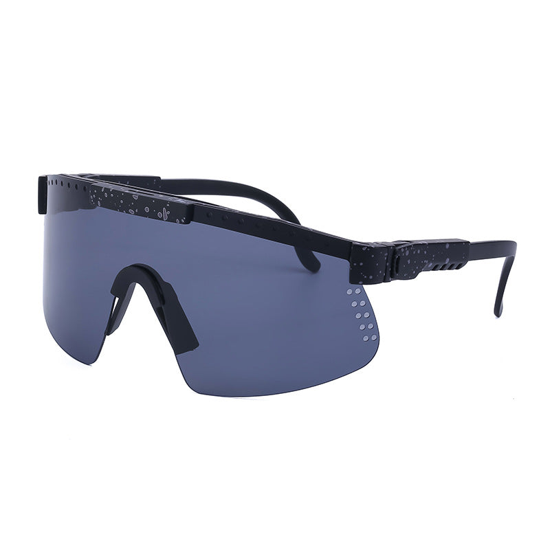 European and American Colorful Sunglasses Outdoor Cycling Windproof Sunglasses Men and Women One-piece Lens Sports Anti-ultraviolet Glasses - 图片 3