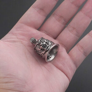 Stainless Steel Vintage Bell Punk Men's Motorcycle Style Oil Drop Distressed Titanium Steel Tiger Pendant Necklace