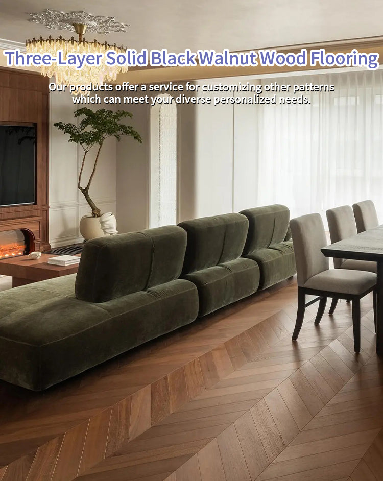 Engineered Walnut Wood Flooring Three-Layer Waterproof Anti-Slip Prefinished Hardwood Floor Smooth Surface Stable Outdoor - 图片 7
