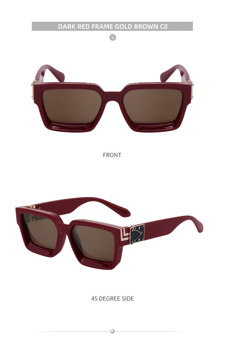 0k Billionaire Style Sunglasses Men Fashion Internet Celebrity Sunglasses Women High-end Glasses Square Frame Sunglasses - 图片 40