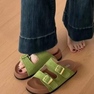 Platform Slippers Women's Summer Outerwear2025New Super Hot Beach Slip-On Yellow Birkenstock Sandals