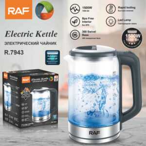 RAF European Standard Transparent Glass2.5L Electric Kettle Automatic Large Capacity Multi-Functional Kettle Overheat Protection