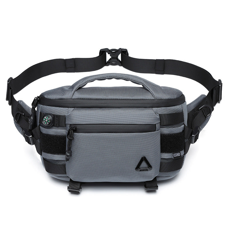 OZUKO Men's Waist Bag Waterproof High-End Crossbody Bag Chest Bag Tactical Trendy Portable Functional Travel Bag - 图片 4